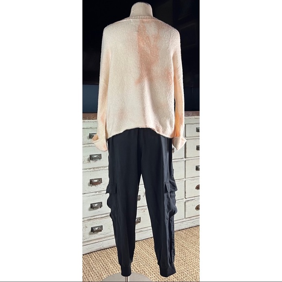 Anthropologie V-Neck Tie Dye Cream Pink Pullover Sweater S - Picture 5 of 14